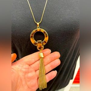 CHRISTOPHER & BANKS NECKLACE 💎📿CJ BANKS GOLD 🏆LONG CHAIN TORTOISE 🐢 PENDANT